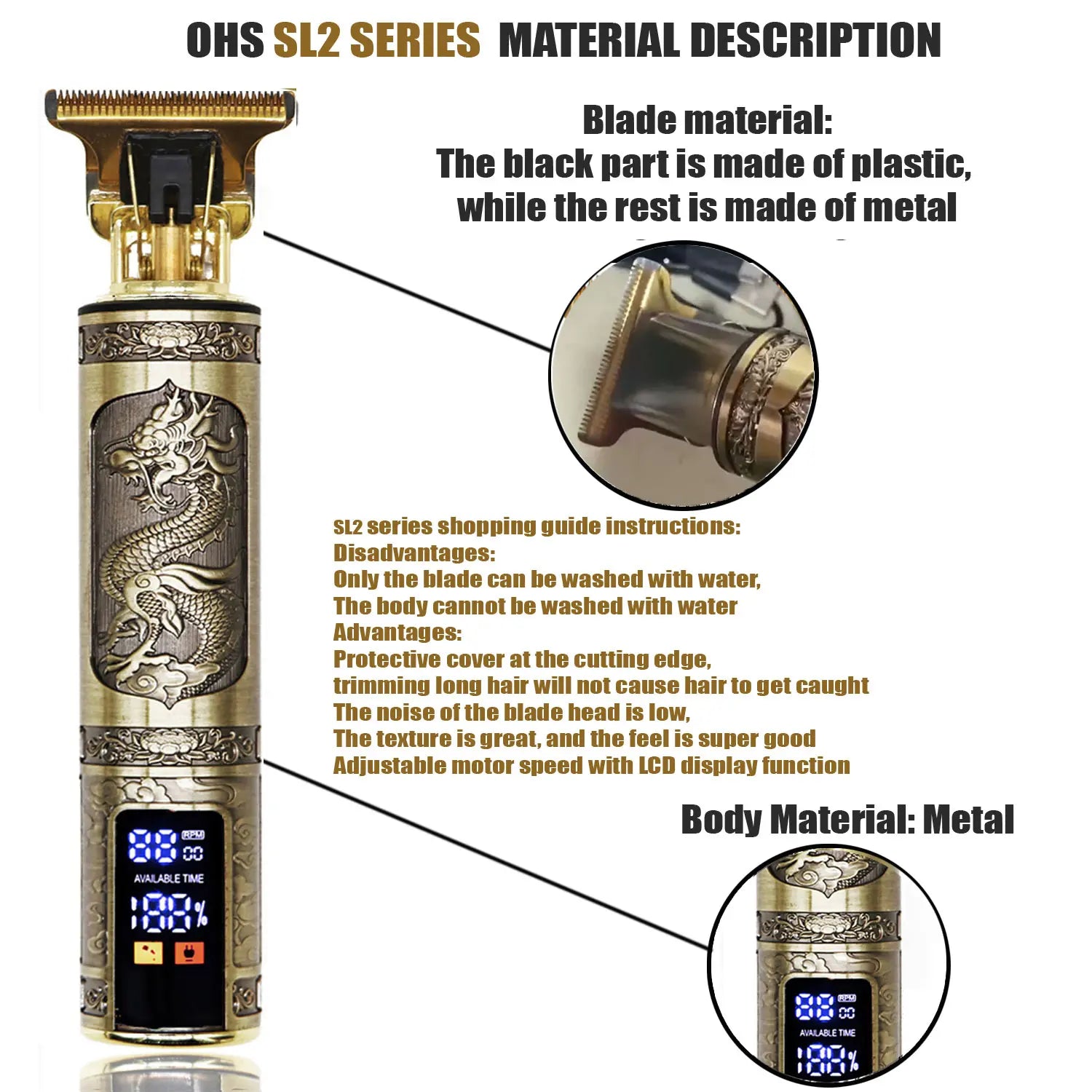Tondeuse pour Cheveux et pilosité faciale