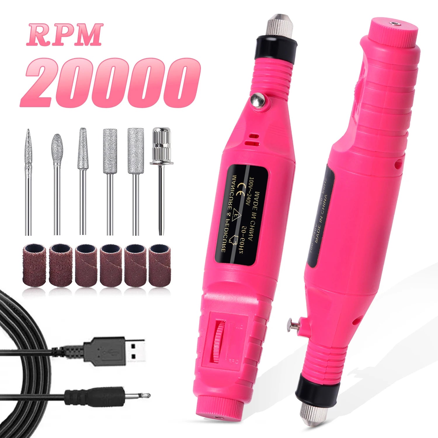 Ponceuse à ongles électriques, manucure/pédicure